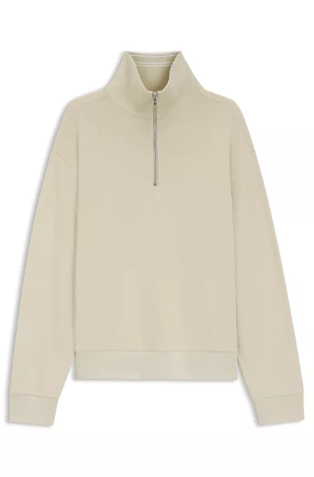 Sweat en coton à fermeture éclair courte