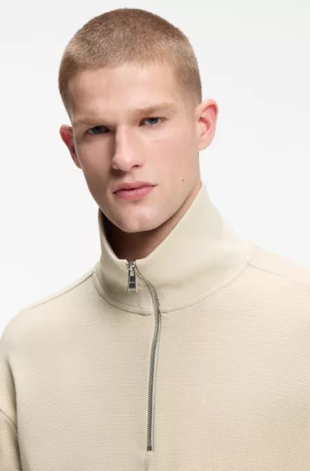 Sudadera de algodón con cremallera corta