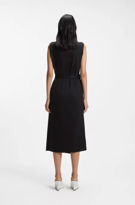 Mercerised-cotton dress with cowl neckline
