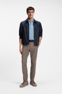 Regular-fit jacket in water-repellent coated fabric, Dark Blue