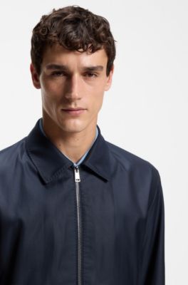 Regular-fit jacket in water-repellent coated fabric, Dark Blue