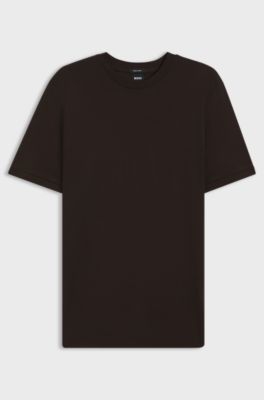 Regular-fit T-shirt in a wool blend, Dark Brown
