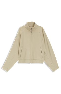 Zip-up bomber jacket in stretch cotton