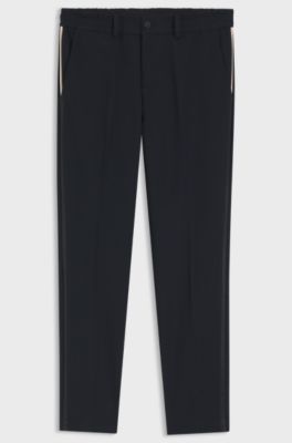 Regular-fit trousers in water-repellent fabric, Dark Blue