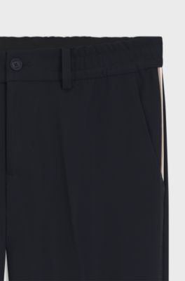Regular-fit trousers in water-repellent fabric, Dark Blue