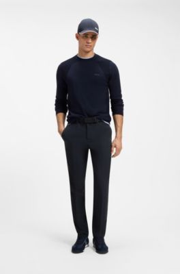 Regular-fit trousers in water-repellent fabric, Dark Blue