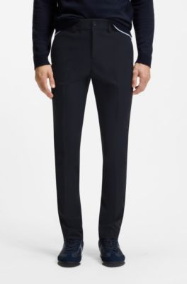 Regular-fit trousers in water-repellent fabric, Dark Blue