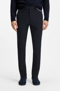 Regular-fit trousers in water-repellent fabric, Dark Blue