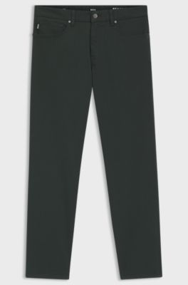 Pantalon Regular Maine en twill de coton stretch, Vert