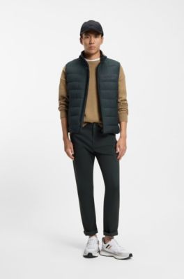 Maine regular-fit trousers in stretch-cotton twill, Green