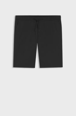Waterafstotende regular-fit shorts van sneldrogend twill, Zwart