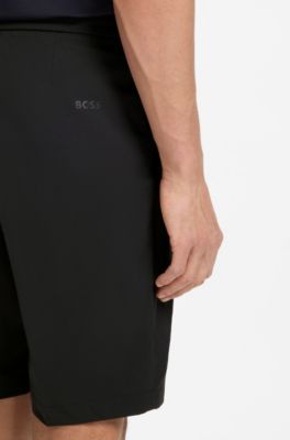 Water-repellent regular-fit shorts in quick-dry twill, Black