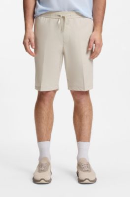 Water-repellent regular-fit shorts in quick-dry twill, Light Beige