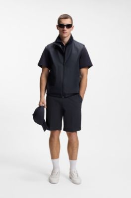 Shorts regular fit idrorepellenti in twill ad asciugatura rapida, Blu scuro
