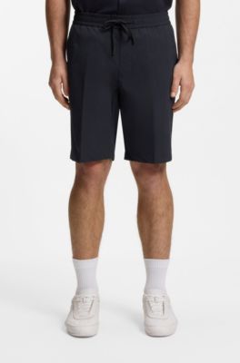 Waterafstotende regular-fit shorts van sneldrogend twill, Donkerblauw