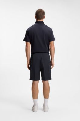 Water-repellent regular-fit shorts in quick-dry twill, Dark Blue