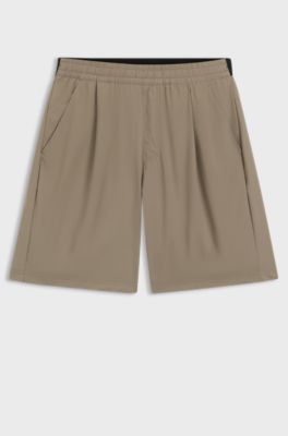 Water-repellent shorts in micro-waffle fabric, Beige