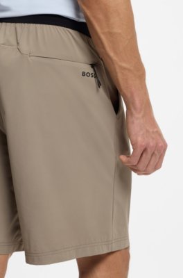 Boss Water-repellent shorts in micro-waffle fabric herr – bild 3