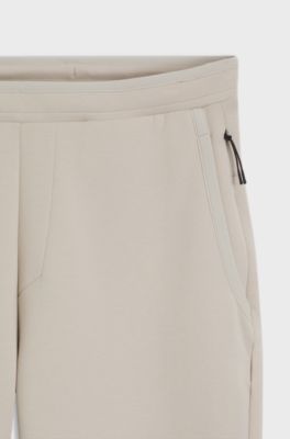 Cotton-blend tracksuit bottoms with reflective graphic, Light Beige