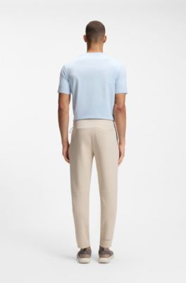 Cotton-blend tracksuit bottoms with reflective graphic, Light Beige