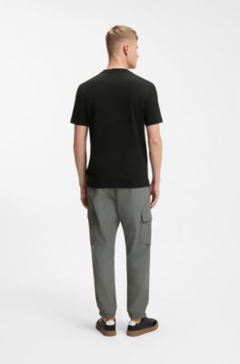 T-shirt in jersey di cotone con grafica animalier, Nero