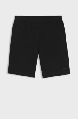 Cotton-blend shorts with reflective graphic, Black