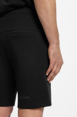 Cotton-blend shorts with reflective graphic, Black