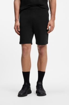Cotton-blend shorts with reflective graphic, Black
