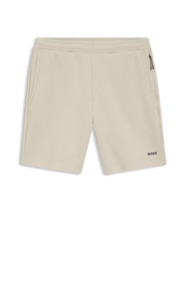 BOSS - コットンブレンド ショートパンツ リフレクターグラフィック