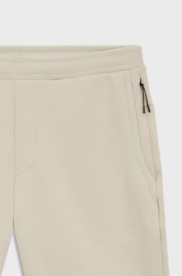 Cotton-blend shorts with reflective graphic, Light Beige