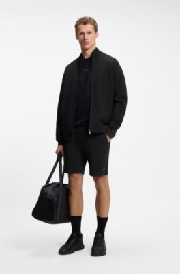 Cotton-blend sweatshirt with reflective graphic, Black