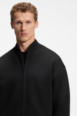 Cotton-blend sweatshirt with reflective graphic, Black