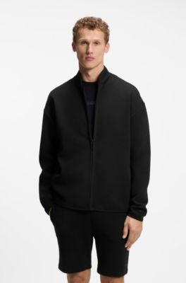 Cotton-blend sweatshirt with reflective graphic, Black