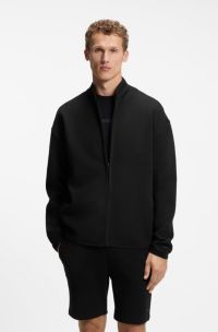 Cotton-blend sweatshirt with reflective graphic, Black