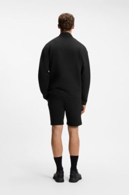 Cotton-blend sweatshirt with reflective graphic, Black
