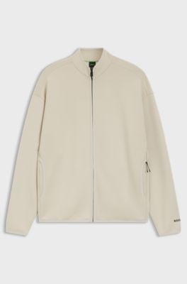Cotton-blend sweatshirt with reflective graphic, Light Beige