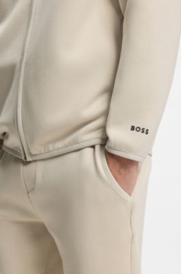 Sweatshirt aus Baumwoll-Mix mit reflektierender Grafik, Hellbeige