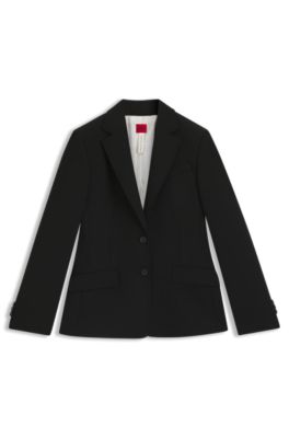 Regular-fit blazer in stretch twill, Black
