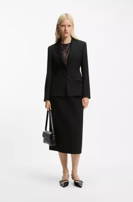 Regular-fit blazer in stretch twill