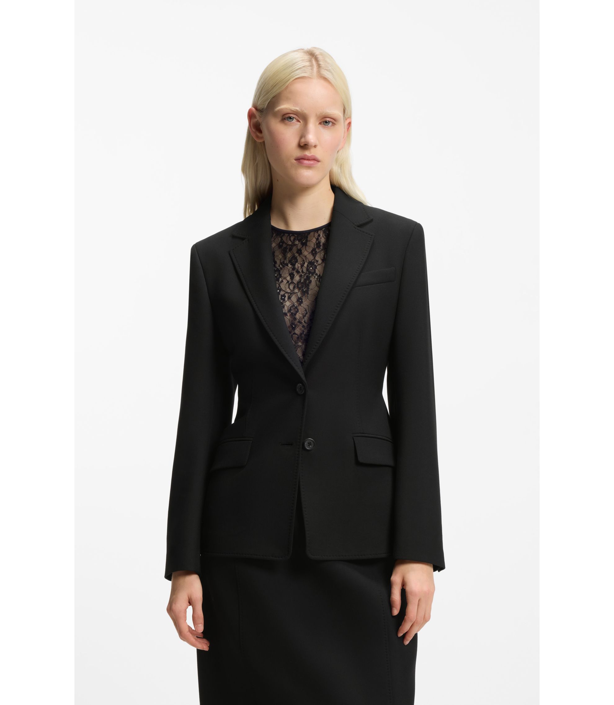 Regular-Fit Blazer aus Stretch-Twill