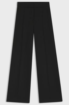 Regular-fit trousers in stretch fabric, Black