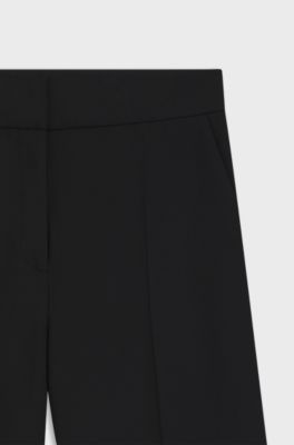 Pantalon Regular en tissu stretch, Noir