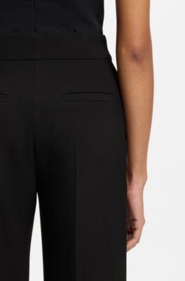 Pantalon Regular en tissu stretch, Noir