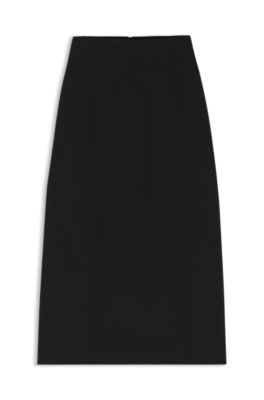 Pencil skirt in stretch twill, Black