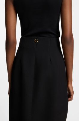 Pencil skirt in stretch twill, Black