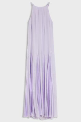 Sleeveless dress with pliss&eacute; skirt inserts, Light Purple