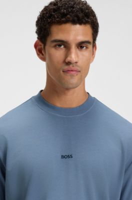 Cotton-jersey T-shirt with degrad&eacute; effect, Blue