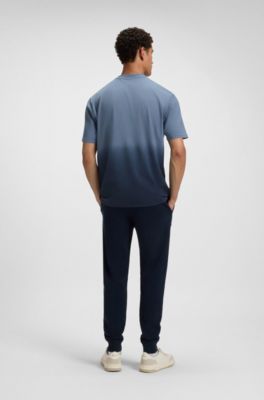 Cotton-jersey T-shirt with degrad&eacute; effect, Blue