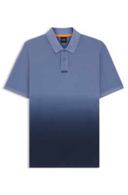 Poloshirt aus Baumwoll-Piqu&eacute; mit D&eacute;grad&eacute;-Effekt, Blau