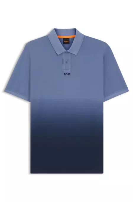 Polo en piqué de coton avec effet dégradé